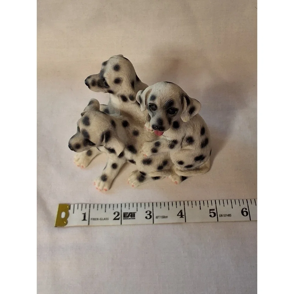 Vintage 1990s Dalmatian Puppies Resin Figurine VGVC